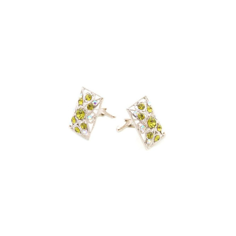 Boutons de manchette, ATHENA vert, Cristal Swarovski