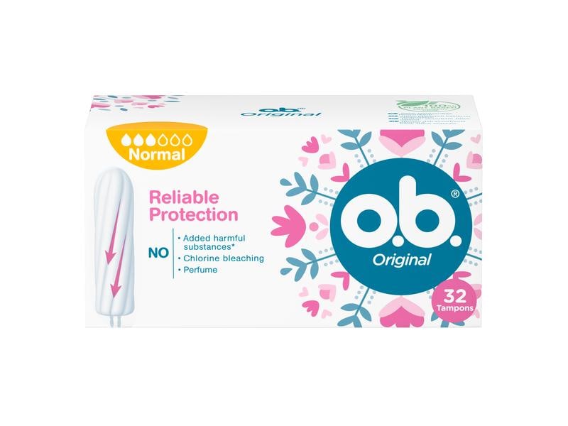 o.b. Tampons Original Normal 32 Stück Tampon für mittlere bis stärkere Tage
