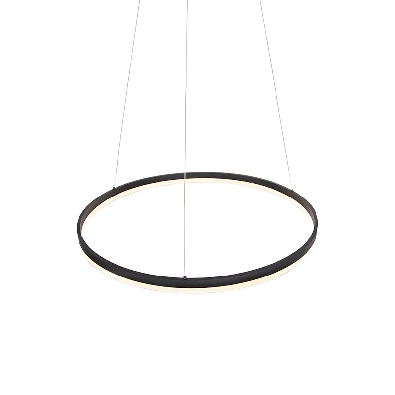 Design hanglamp zwart 80 cm incl. LED 3-staps dimbaar - Anello