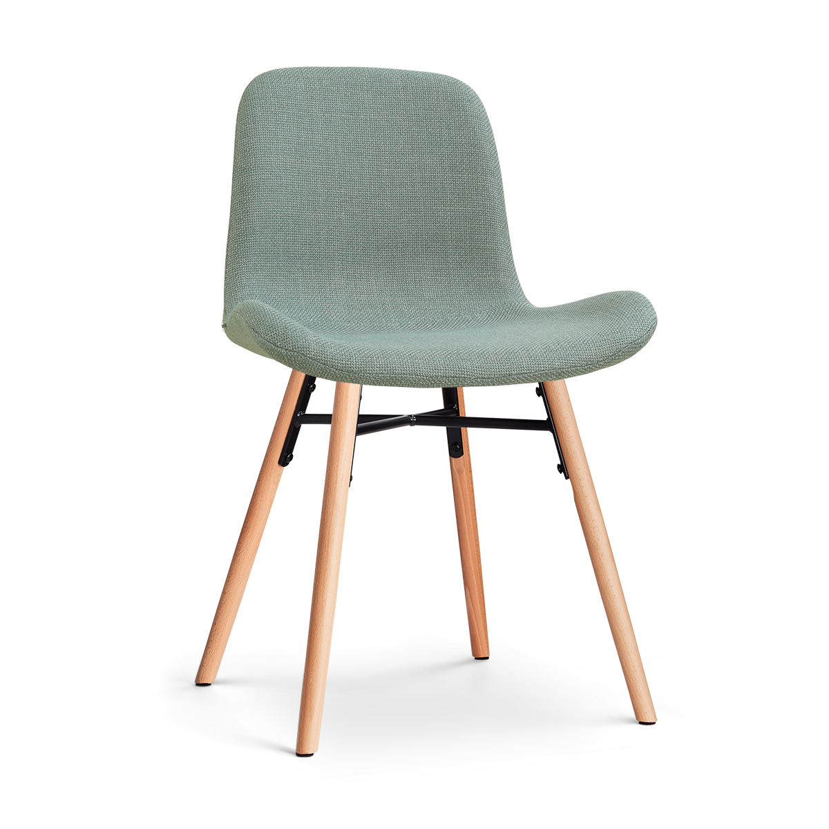 Eetkamerstoel Nena-Fé houten onderstel saliegroen