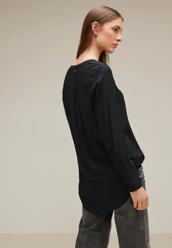 Longbluse in Unifarbe - Black