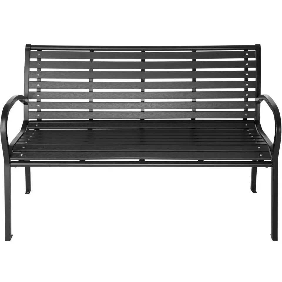 tectake Tuinbank Pino 3-zitter 126x62x81,5cm, Zwart