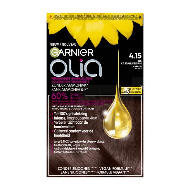 Garnier Olia Permanente Haarverf 4.15 IJs-Kastanjebruin
