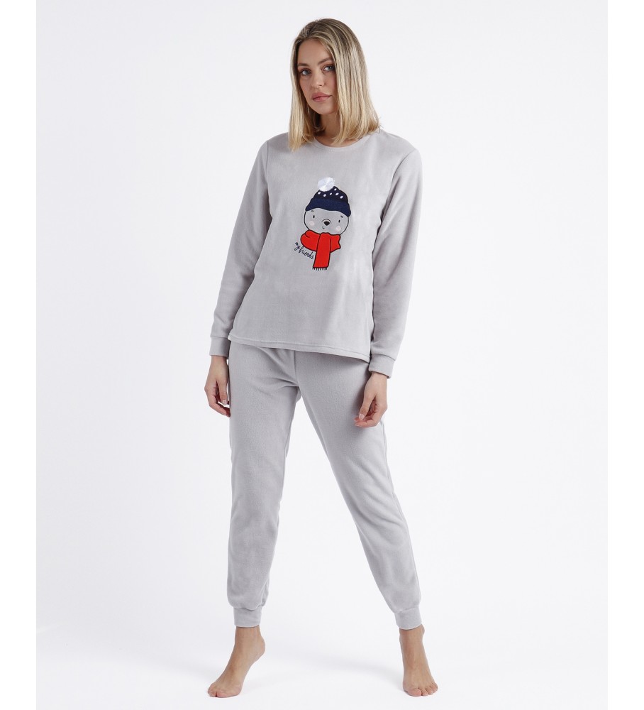 Pijama Admas Warm Long Sleeve Morning Mouse cinza