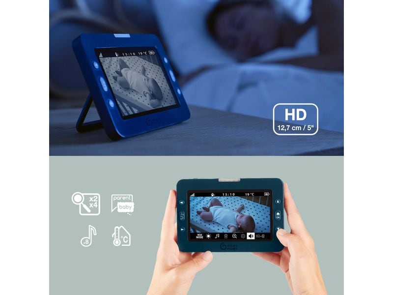 Babymoov Babyphone Video YOO MASTER PLUS HD Babyphone mit grossem 5