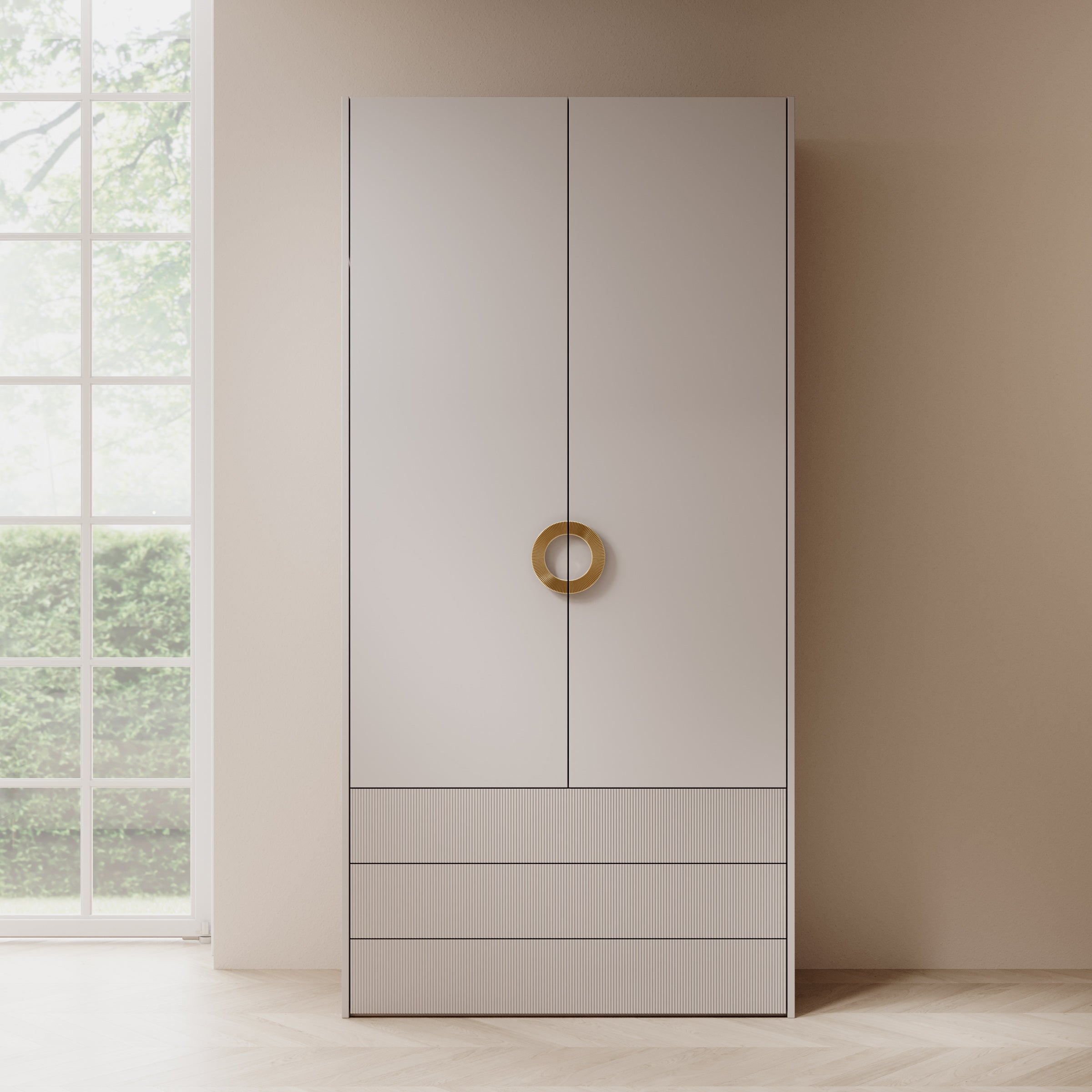 Meubella - Kledingkast Nyna - Beige - 100 cm