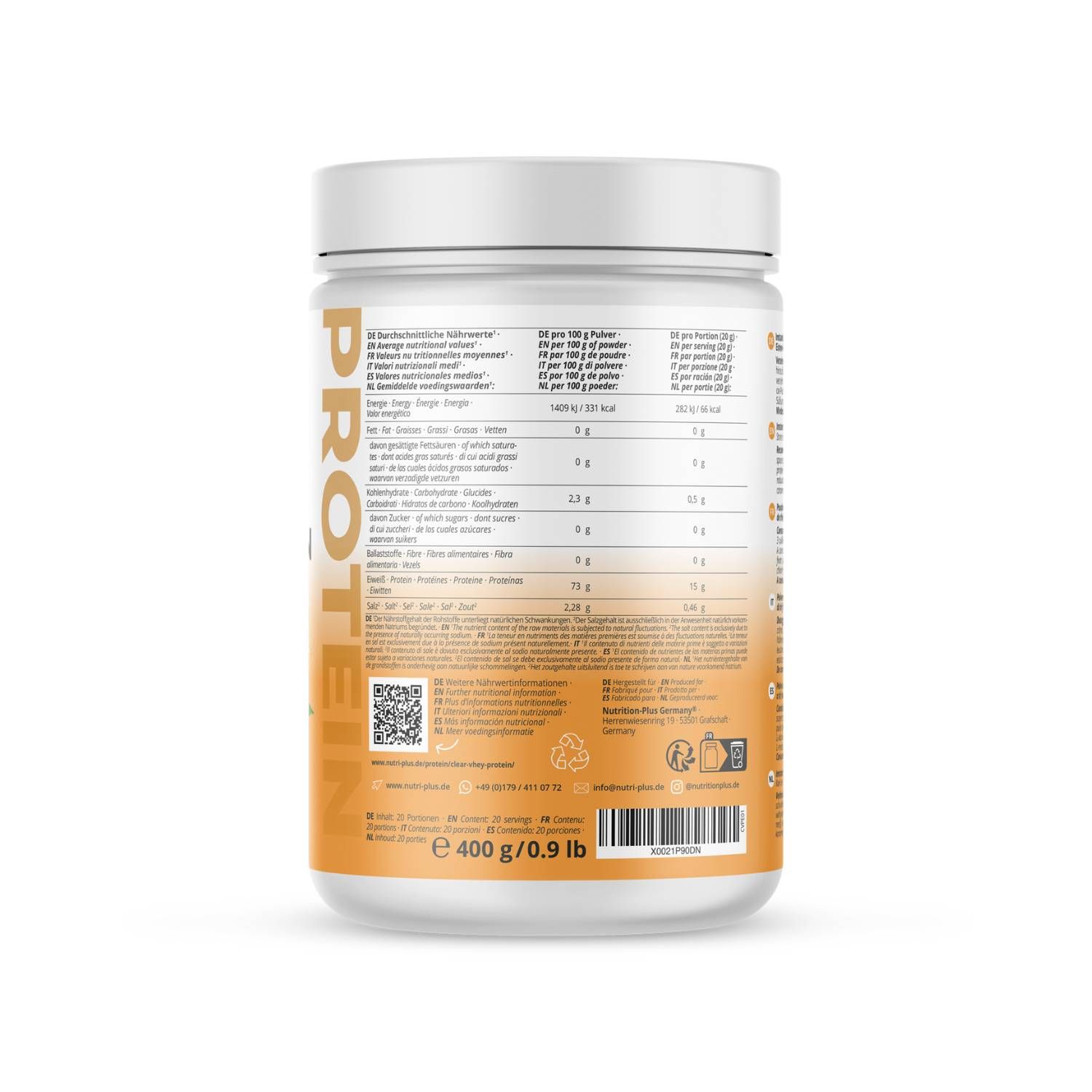 Nutri+ Clear Vhey Protein Pulver 400g - Whey Alternative
