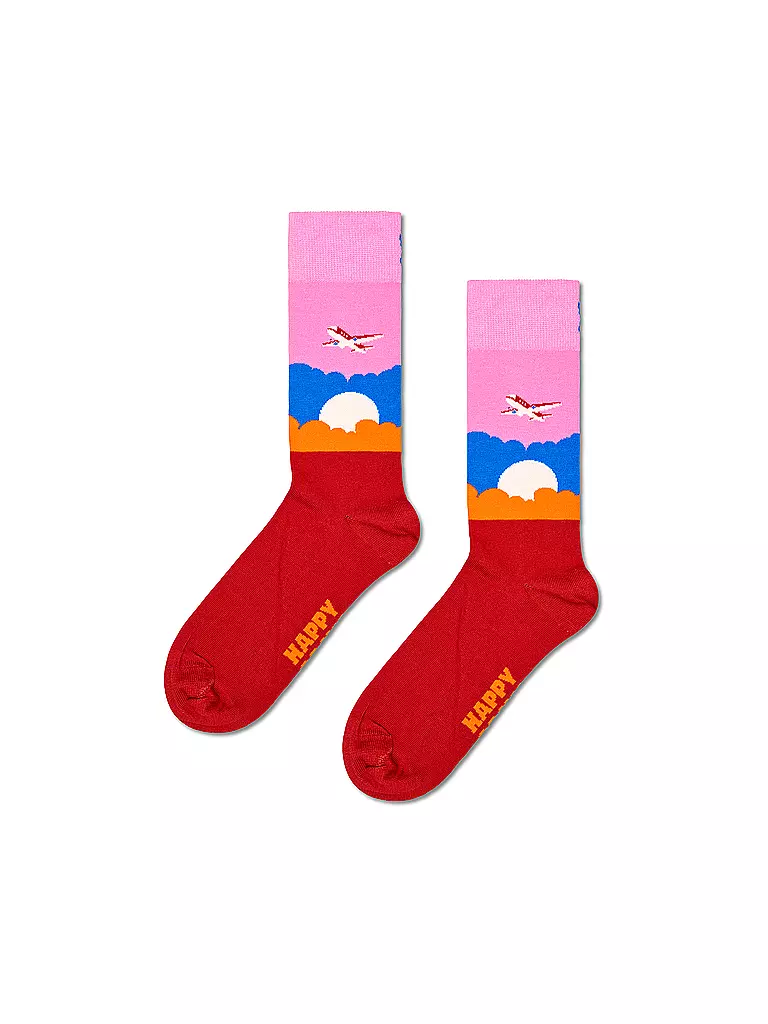 HAPPY SOCKS Damen Socken AIRPLANE 36-40 pink rosa