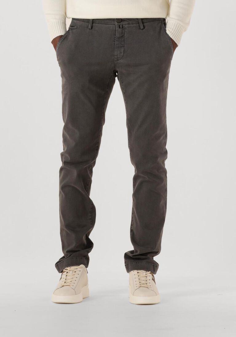 donkergrijze jacob cohen chino pantalone slim fit bobby