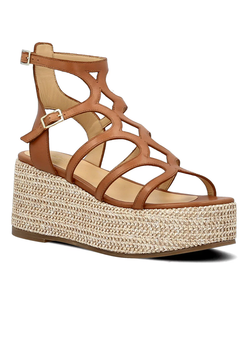 SPARTIATE TINA CUIR CAMEL