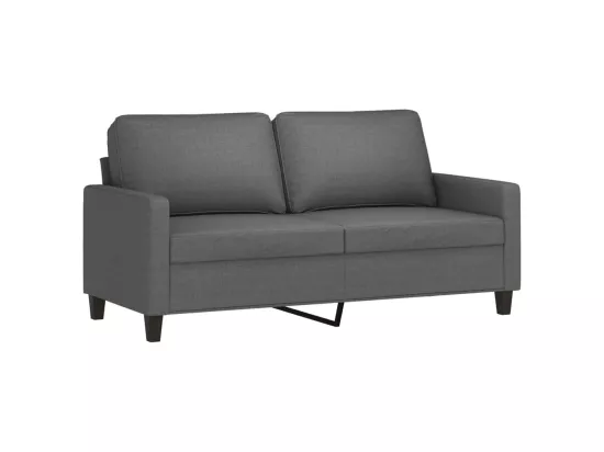 Canapé à 2 places Gris foncé 140 cm Tissu