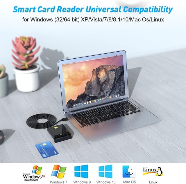 NÖRDIC USB-C Smartkort og SIM-kortlæser ISO7816 ID-kort EMV Kreditkort