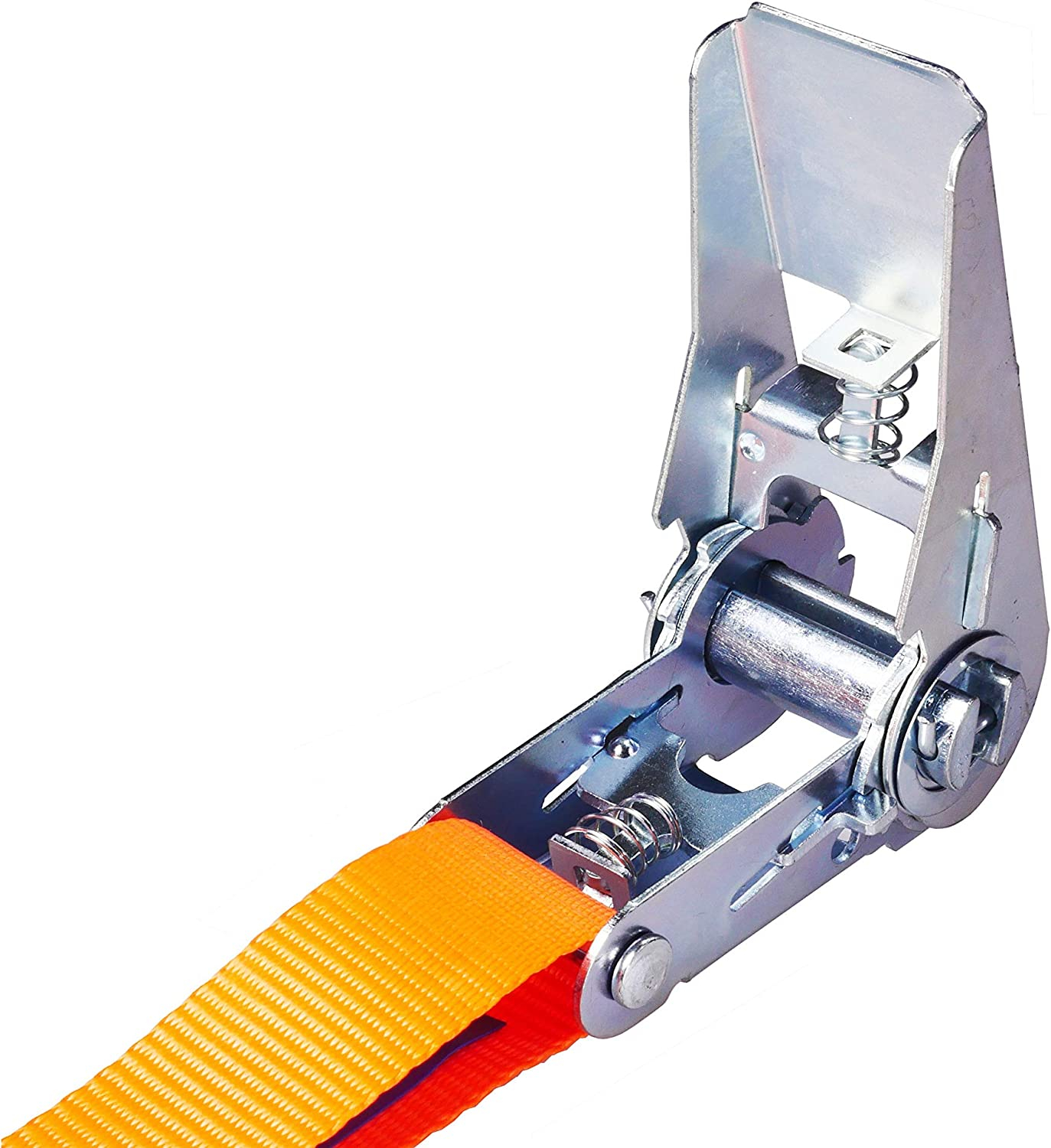 (4er Set) 10mx25mm Spanngurt Zurrgurt mit Klemmverschluss für Ladungssicherung / Heimwerk / Baustelle / Hebetechnik / Arbeitssicherheit - Orange