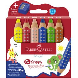FABER-CASTELL Crayon de couleur Grippy, étui carton de 16