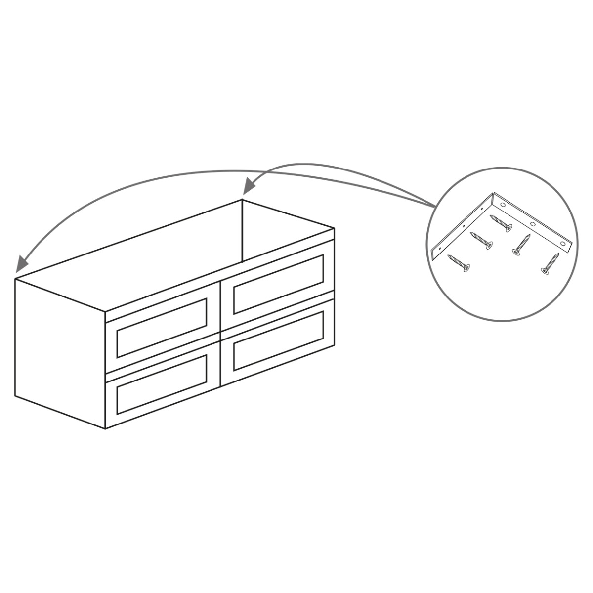 Differnz Reno meubelset 2 kraangaten 120cm eiken licht