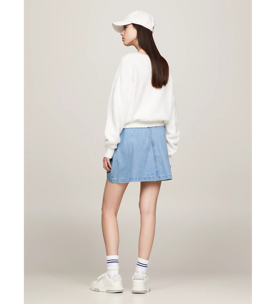 Suéter Tommy Jeans branco folgado com logo