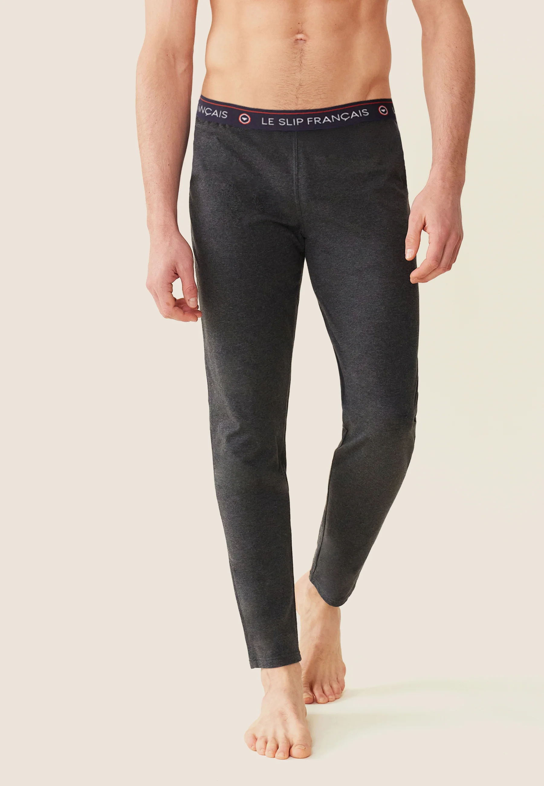 Bas de pyjama en coton-Indomptable Gris Anthracite