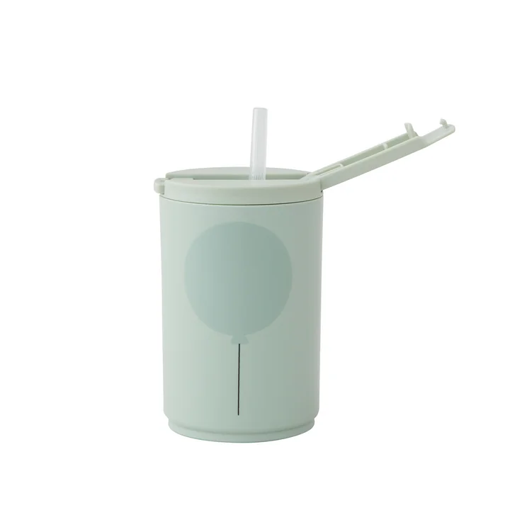 Design Letters - Kids life Trinkhalm-Becher 330 ml, hellgrün
