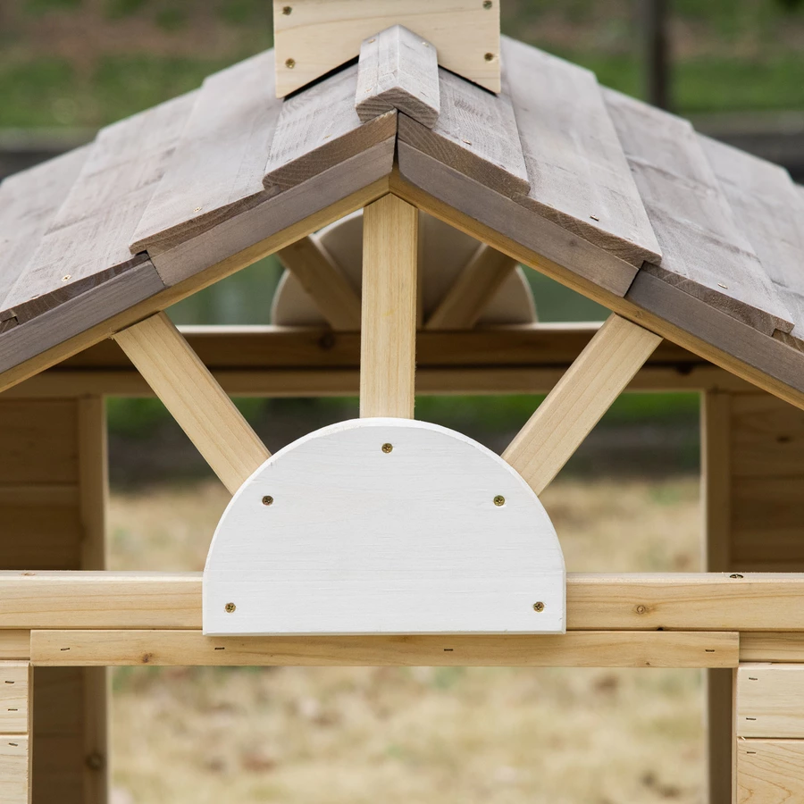 Outsunny Kinderspielhaus mit Blumentopfhalter bunt