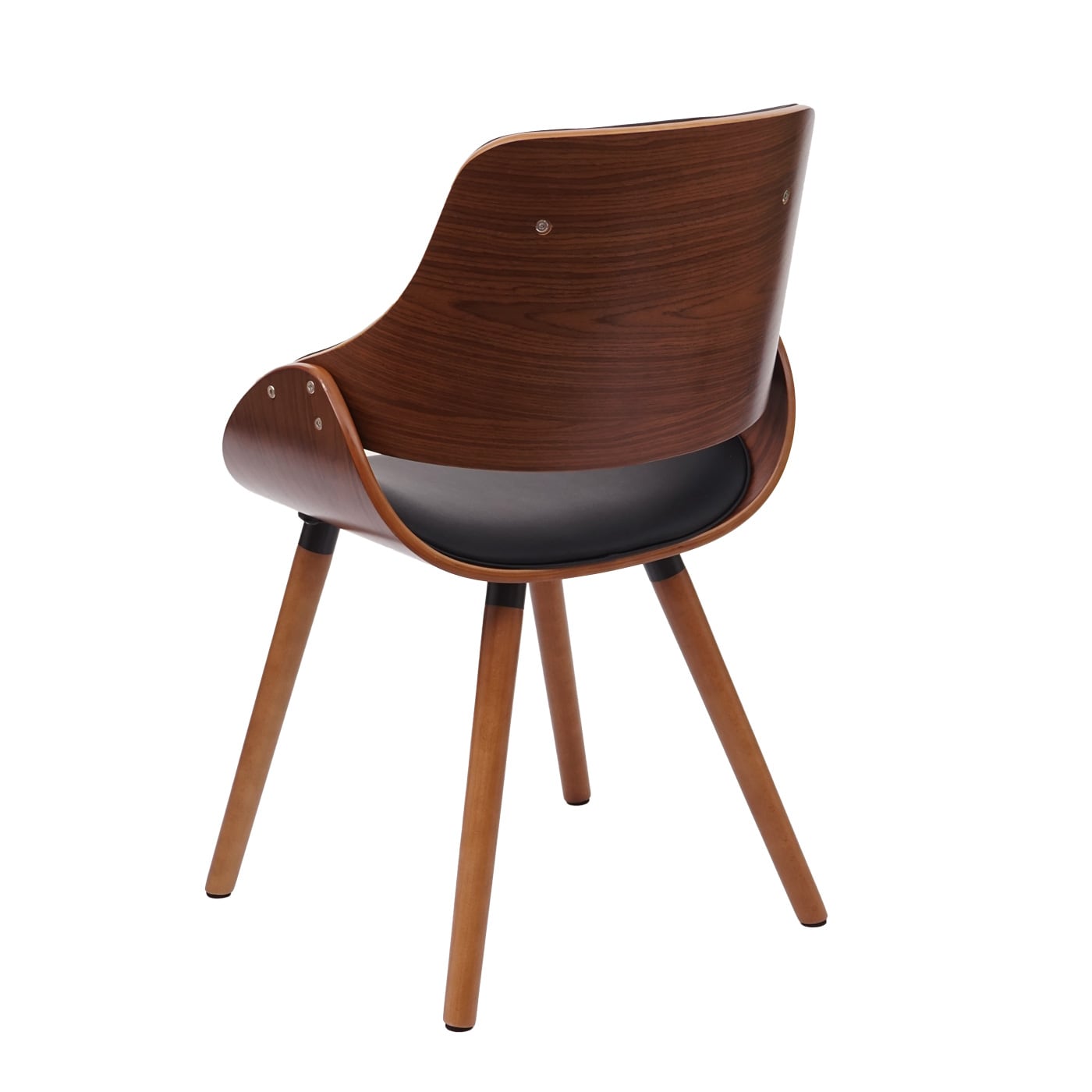 6er-Set Esszimmerstuhl MCW-D23, Küchenstuhl Stuhl, Retro-Design ~ Kunstleder schwarz