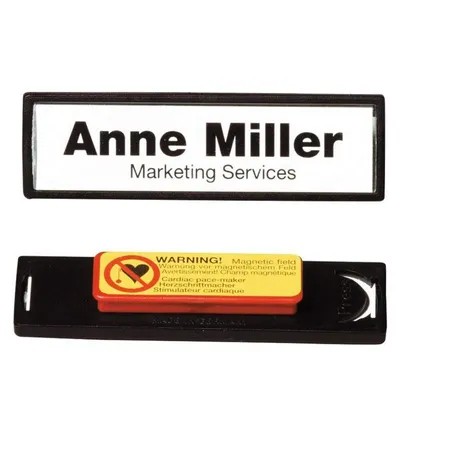 Durable 813201 Namensschild Clip Card mit Magnet, 17 x 67 mm, schwarz