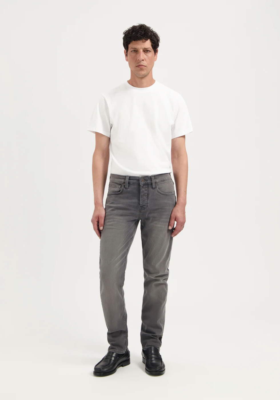 Kuyichi Herren-Jeans Jim Regular Slim Stone Grey