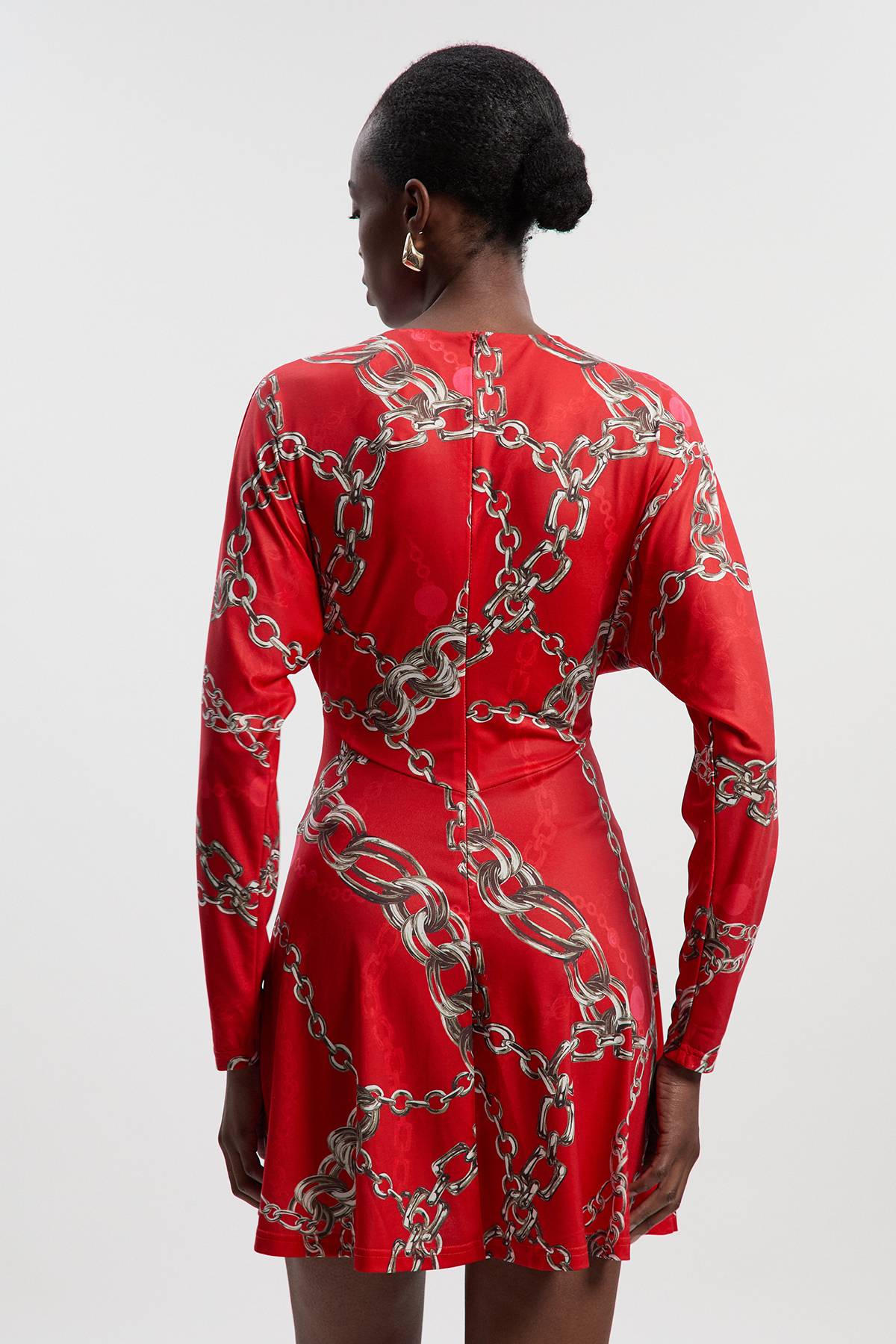 KarenMillen Robe Mini en Crêpe Imprimé Chaîne