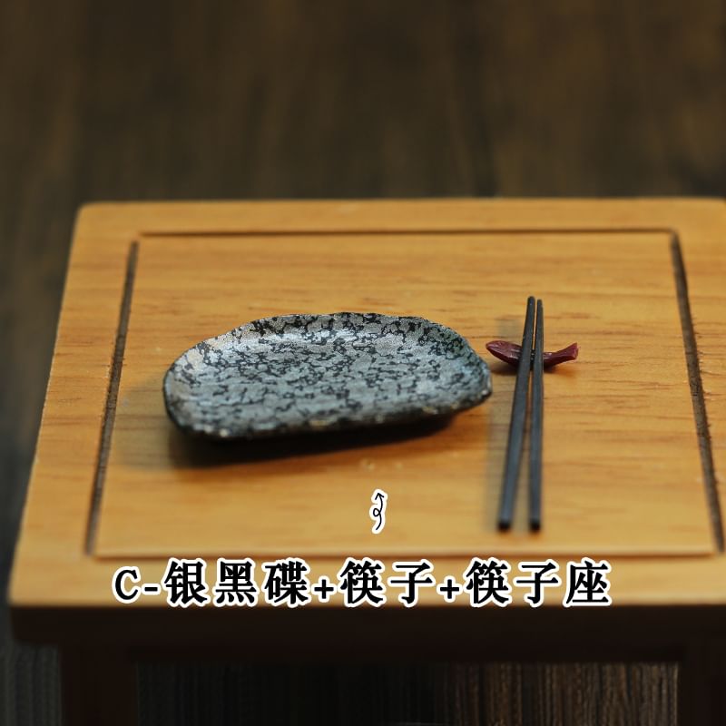 Ffeluro - Set van 3: Sushischaal + Schotel + Eetstokjes Rest Poppenhuis Miniatuur
