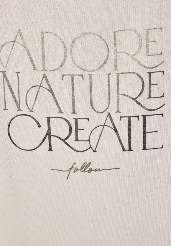 T-Shirt mit Wording - smooth stone sand