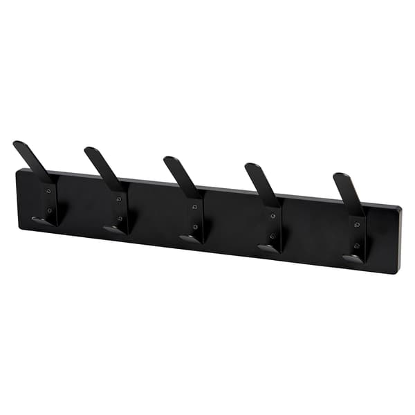 Krokliste med 5 kroker - Svart