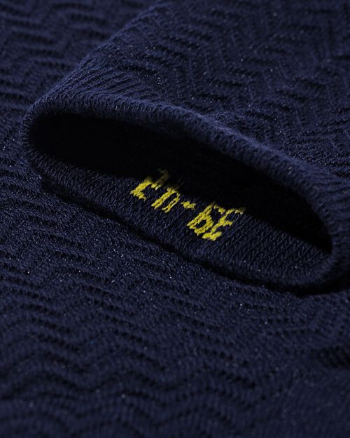 chaussettes avec zigzag en coton bleu foncé