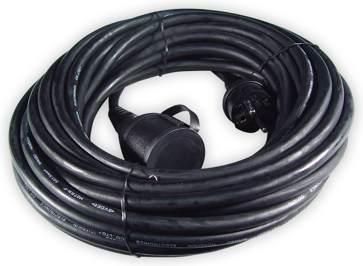 Calex verlengkabel zwart IP44 10 m