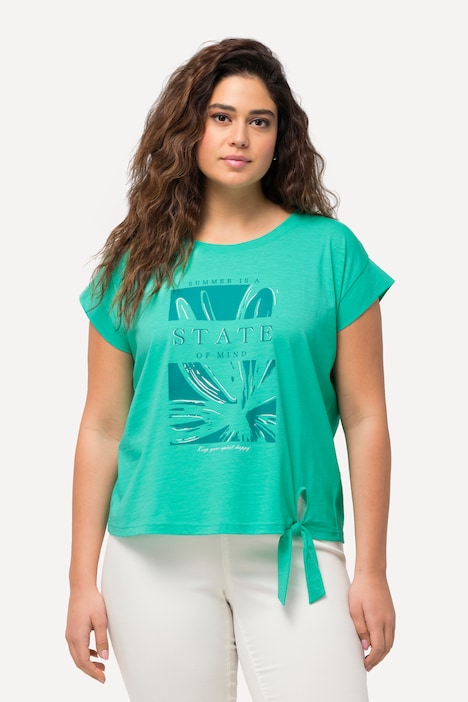 Top, Saumband, Oversized, Rundhals, Cup-Ärmel