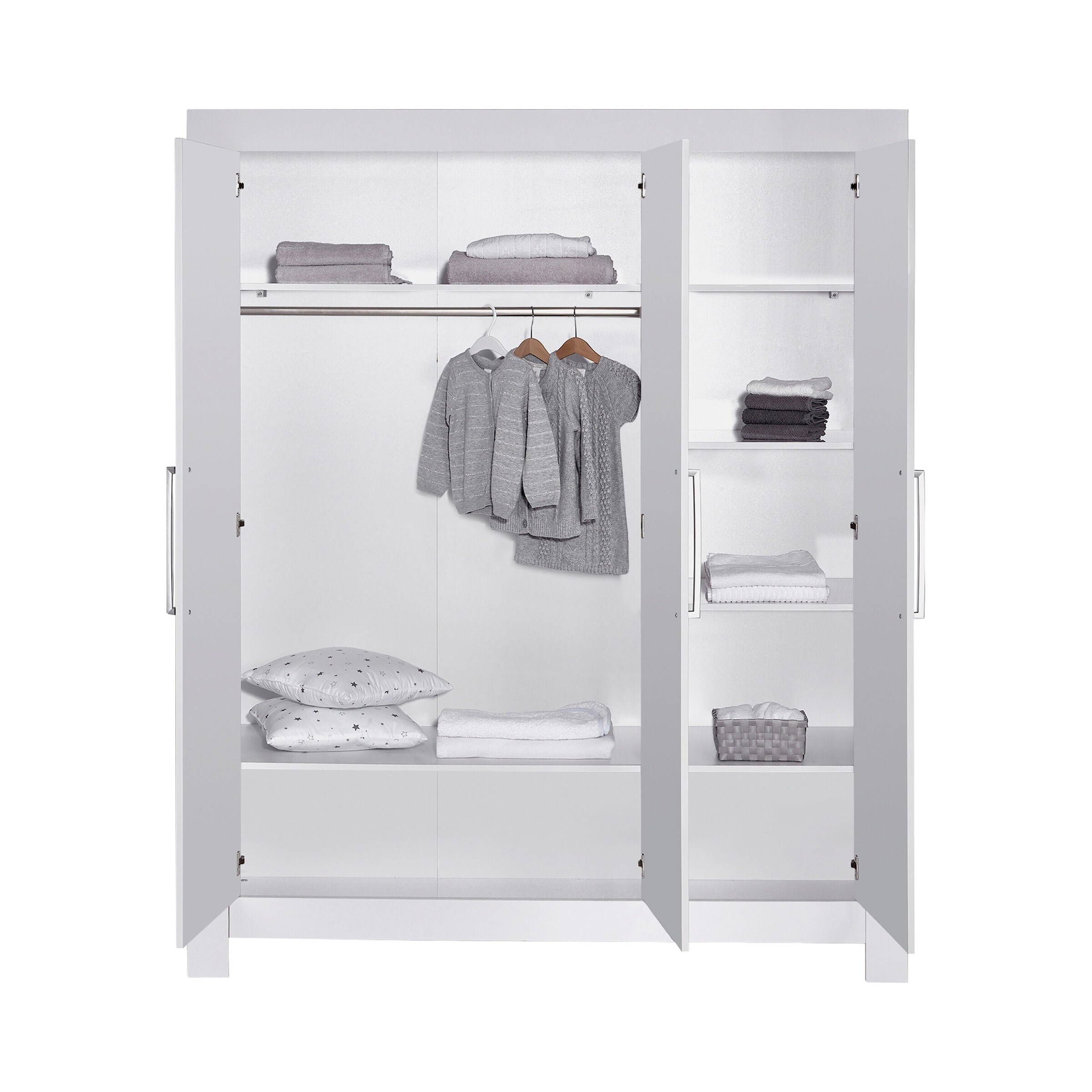 Schardt 3-tlg. Babyzimmer Nordic White mit 3-türigem Kleiderschrank