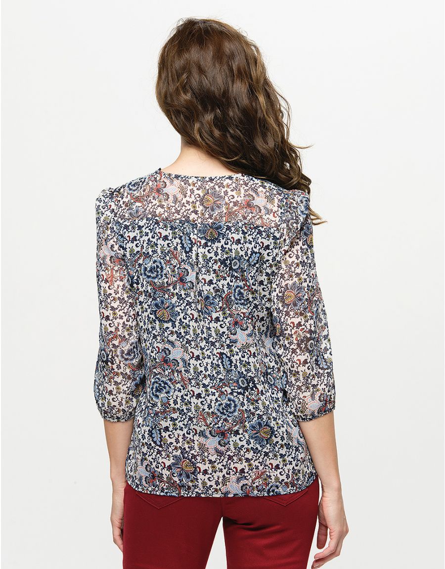 Blouse motifs fleurs