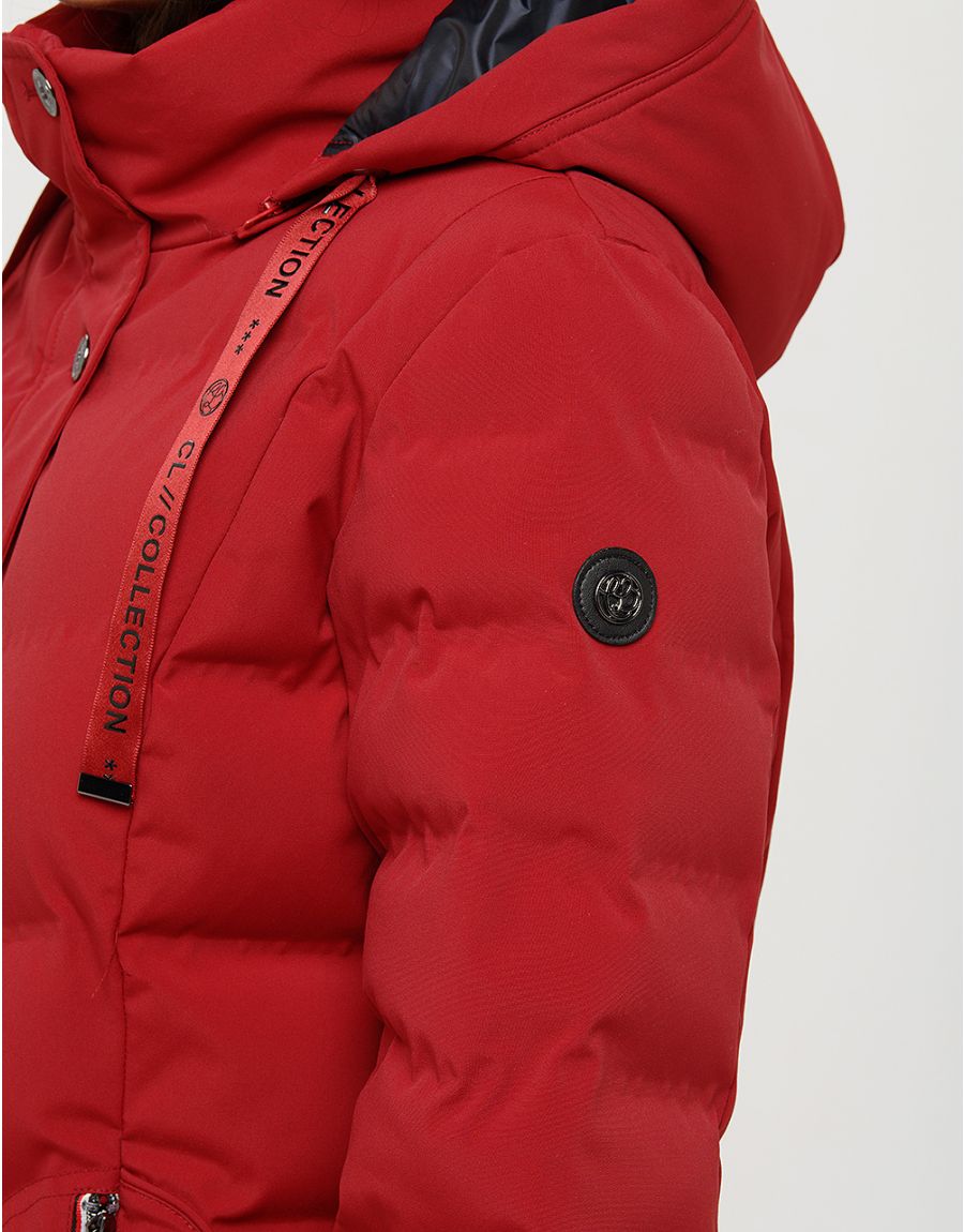 Doudoune longue rouge