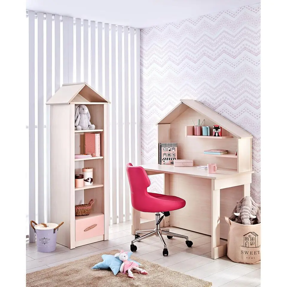 Cento Pink boekenkast kast huisje meisjeskamer