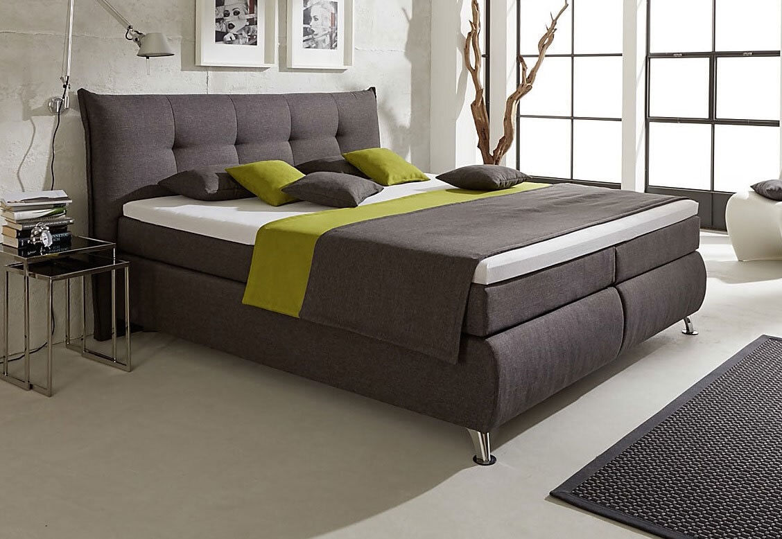 Boxspringbett Laos Stoffbezug Anthrazit ca. 180 x 200 cm H3