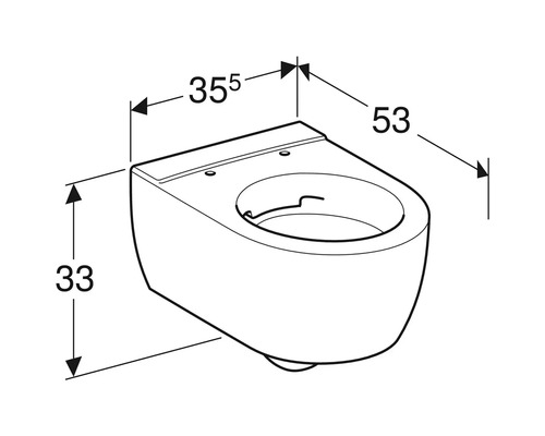 GEBERIT wandclosetset iCon, randloos, glanzend wit met toiletzitting CG05040000