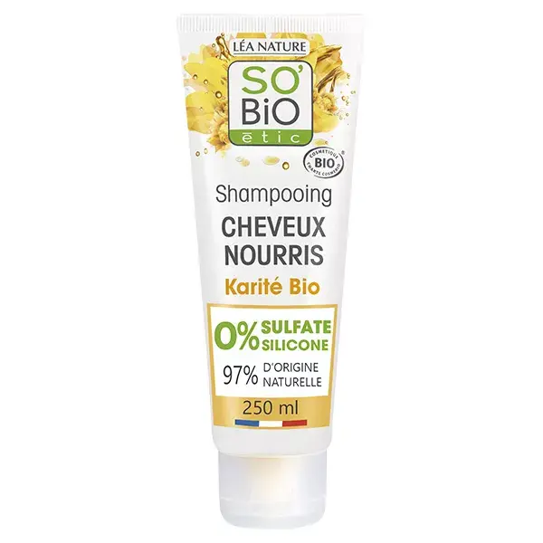 So'Bio Étic Cheveux Nourris Shampoing Karité & Cire de Jojoba Bio 250ml