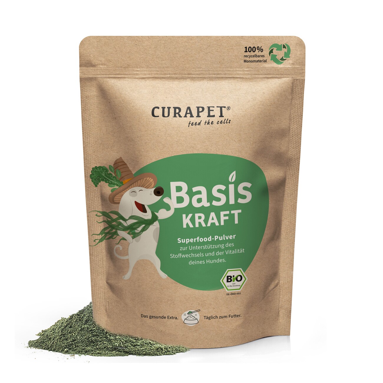 CURAPET Bio Nährstoffpulver für Haut und Fell mit Spirulina - BasisKraft 200g