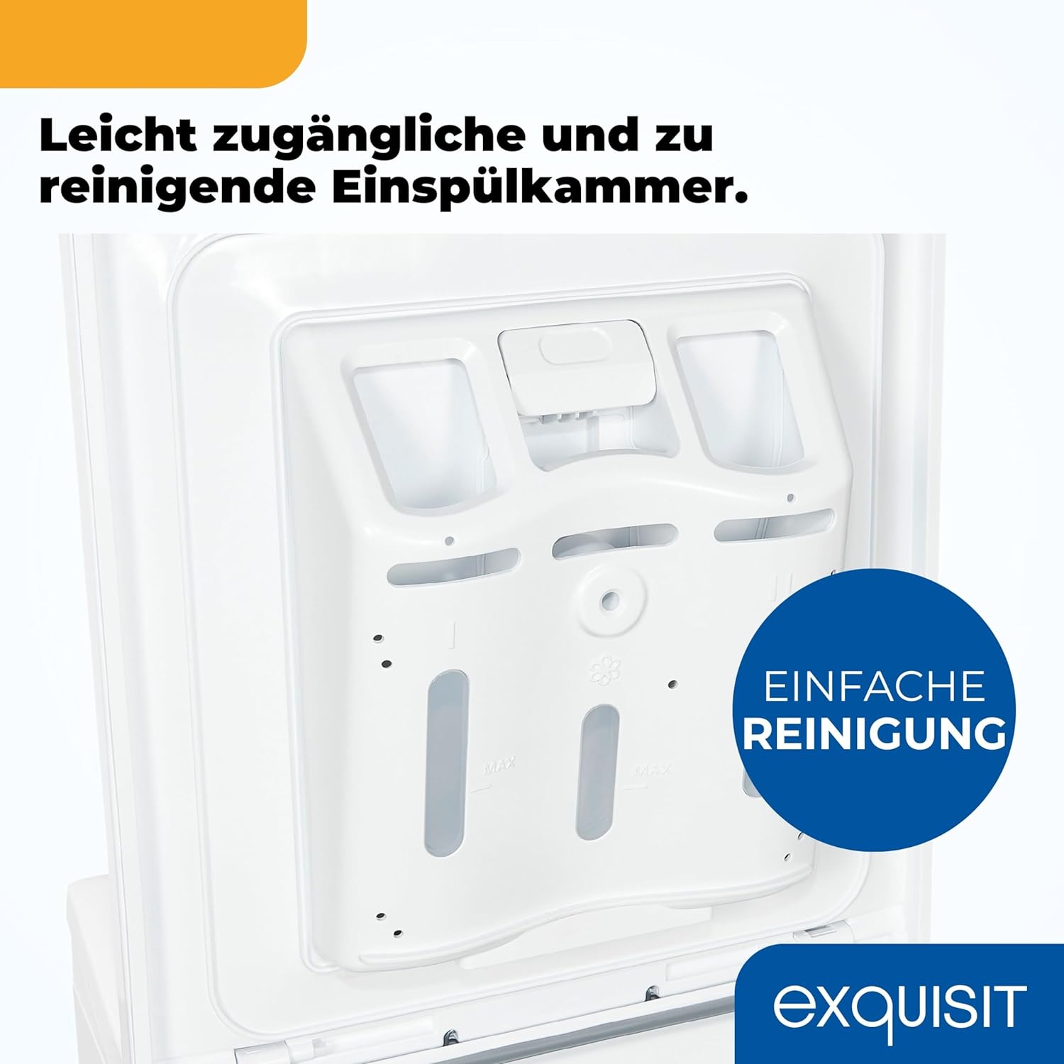 Exquisit Toplader Waschmaschine | 7,5 kg Kapazität, Energieklasse A, 1200 U/Min, 78 dB(A) | schmale Bauform, 15 Programme, Eco 40–60, Kurzprogramm, Startverzögerung, Aquastop | LTO51207-030A weiss