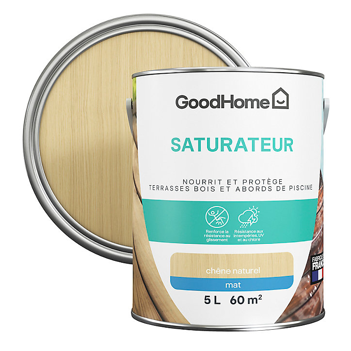 Saturateur extérieur terrasse naturel mat GoodHome 5L