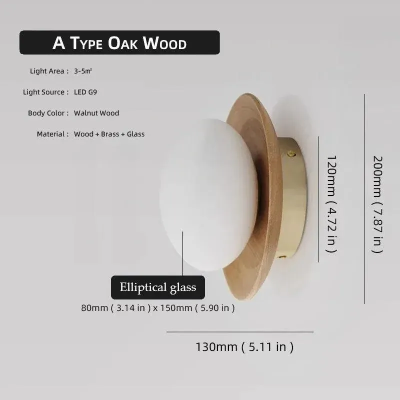 Nordic Retro Wooden Wall Lighting | Modern LED Indoor Wall Sconces Lamp Light Bedroom Decor