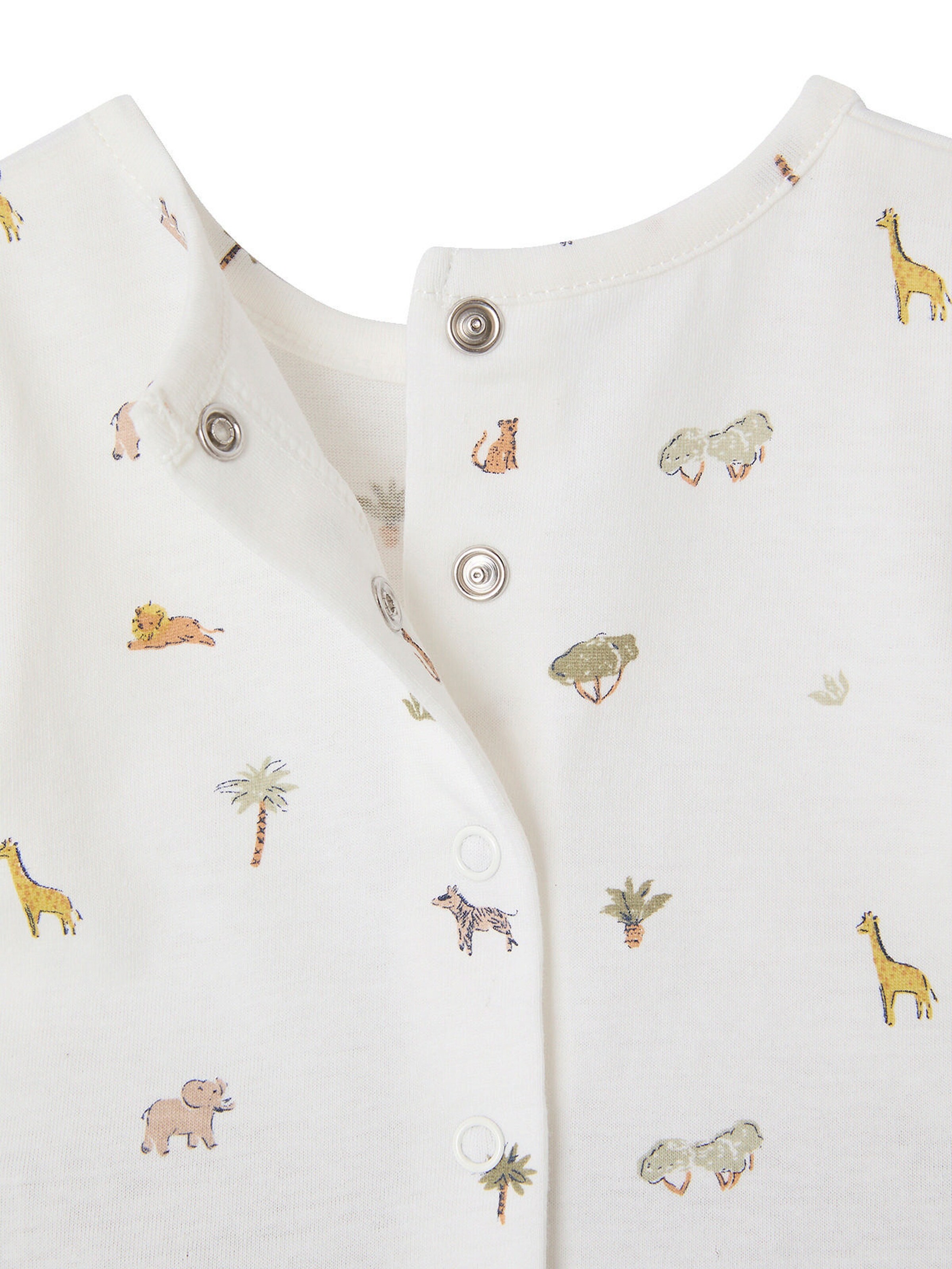 Vertbaudet Baby-Set: Bedrucktes T-Shirt & gestreifte Shorts khaki