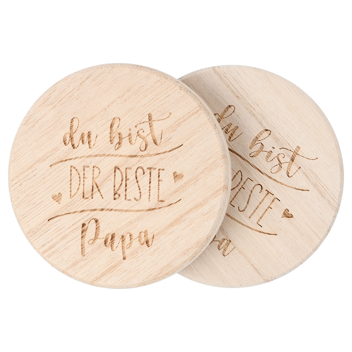 2 Untersetzer aus Holz natur