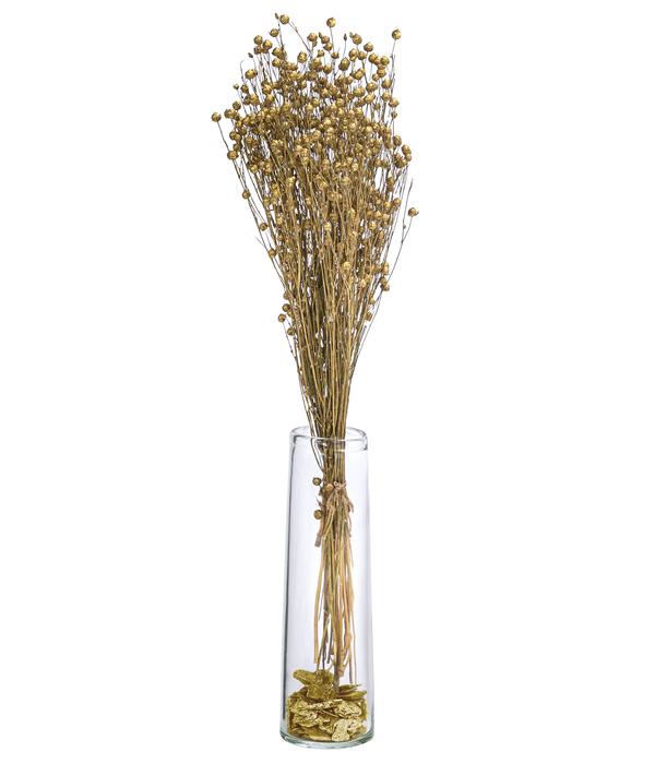 Trockenblumenbund Flachs, gold