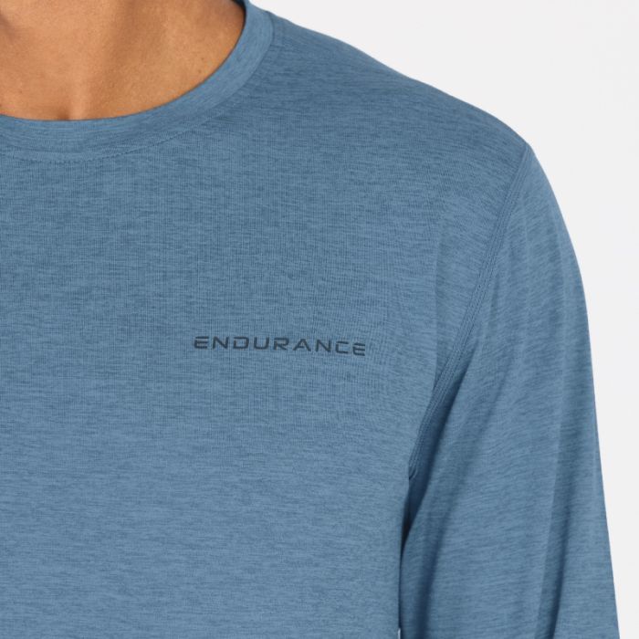 Endurance Herre T-shirts Abdon Melange Long Sleeve Tee Blå