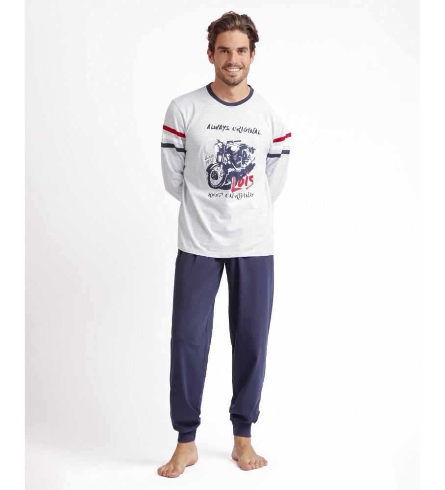 Pijama Lois de manga comprida, modelo Motor White