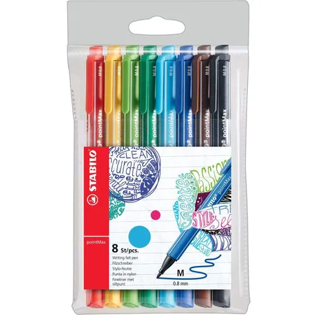Filzschreiber - STABILO pointMax - 8er Pack - mit 8 verschiedenen Farben